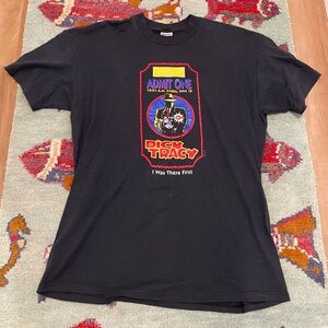 Vintage 90s Dick Tracy Black Movie Ticket Disney T-shirt